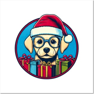 christmas puppy Posters and Art